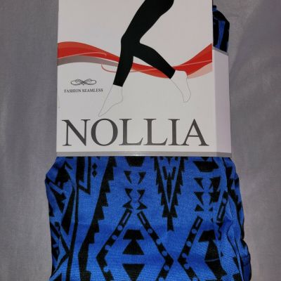 Nollia Womens Fashion Seamless S/M Leggings Blue and Black Tribal