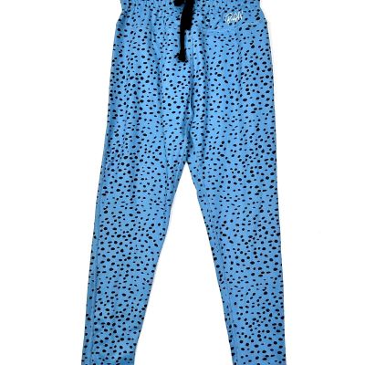 Body NV high rise waisted polka dot jogger style leggings blue black size medium