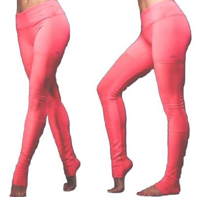 ALO YOGA Azalea Goddess Leggings Mesh Scrunch Bright Neon Hot Pink Coral Size S