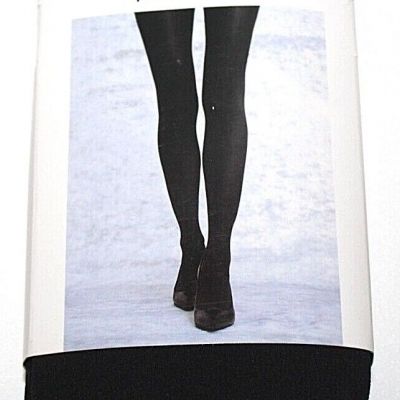 Attention Black Control Top Opaque Tights  2 Pair - Size S/M