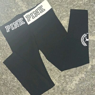 Vs pink Older Style Legging new Large Black Colorblock  Logo