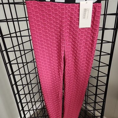 Zhu's Colkection Pink Workout Leggings Pants L High Rise