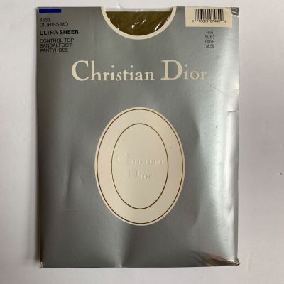 Christian Dior Vintage Diorissimo Ultra Sheer Pantyhose Sandalfoot Control Top 4