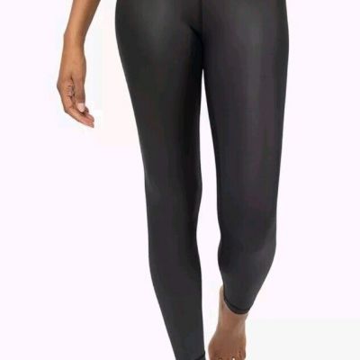 90 Degree By Reflex Women’s High Waist High Shine Faux Leather Leggings L Black