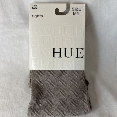 Hue Crosshatch Tights w/ Control Top ~ Size M/L ~ Color Stoneware