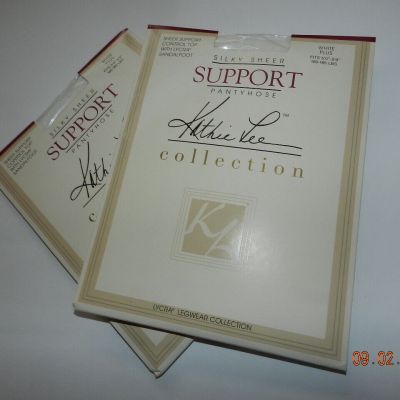 2 Pr Control Top Sheer Support Pantyhose by Kathie Lee-White-Plus