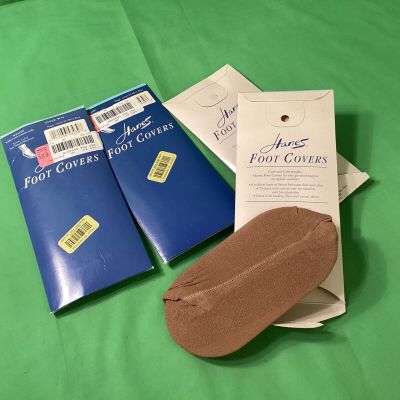 4 packs (8 pair) of Hanes Foot Covers, Little Color, size Small/Medium, 1997