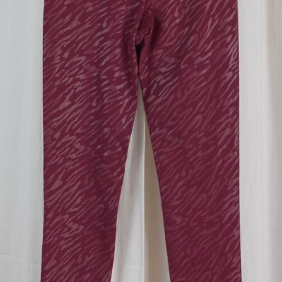 Zuda Women's Z-stretch Foil Printed High Waisted Legging Bright Berry Size 2XS