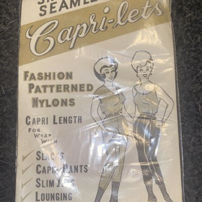 Vintage Taupe Capri-lets Fashion Nylons Capri Length Size 8  1/2