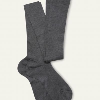 Maria La Rosa Cashmere/Silk Thigh High Stockings Dark Grey New Retail $186