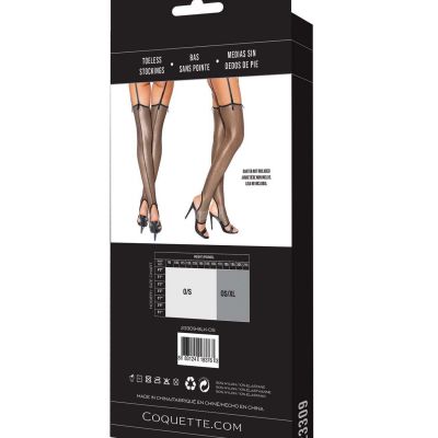 Coquette Holiday Metallic Fishnet Toeless Stockings Black/Gold