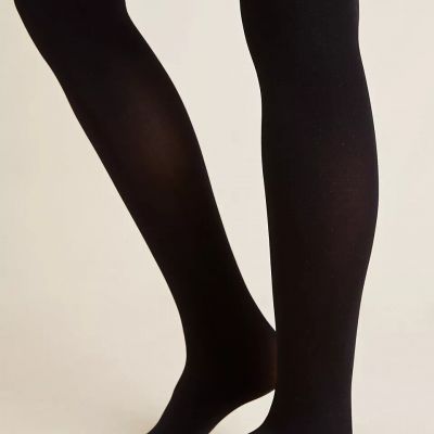 OPAQUE BLACK TIGHTS SMALL ANTHROPOLOGIE STRETCH NYLON POLY NWT $20