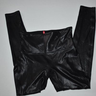 Spanx Black Faux Leather Leggings Large