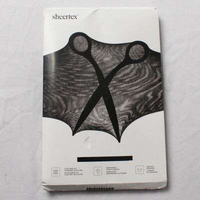 Sheertex Women's Control Top Super Sheer Rip-Resist Tights DM3 Black Size XL NWT