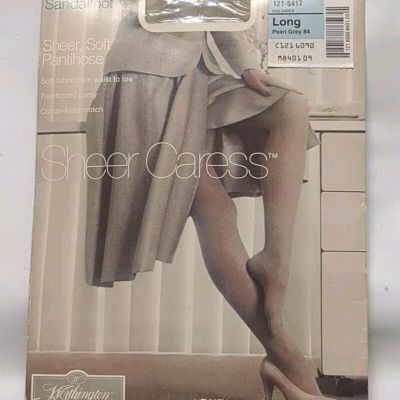 Vintage Worthington Pantyhose Sheer Caress Pearl Grey Size Long