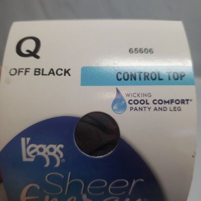 L'eggs Sheer Energy Control Top Medium Support Leg OFF BLACK Size Q