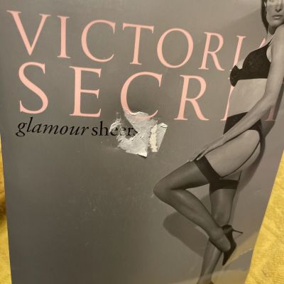 2 Pr Pack Victoria's Secret Stockings - Silky Sheer Leg with Lace Detail Band Sm