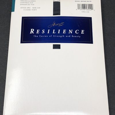 Vintage Hanes Pantyhose Style D01 Size CD CLASSIC NAVY Resilience 1995