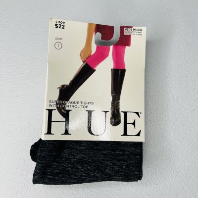 Hue Women's Size 1 Super Opaque Tights with Control Top Graphite Heather 1 Pair