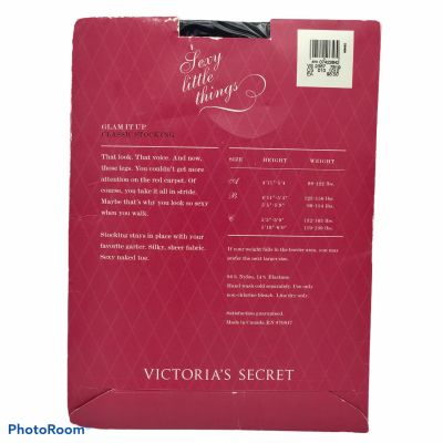 NOS Victorias Secret Sexy Little Things Glam It Up Classic Stocking Black Size A