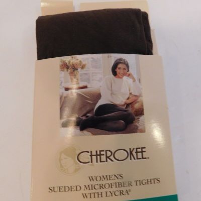 CHEROKEE BRAND: WOMENS SUEDED MICROFIBER TIGHTS SIZE SMALL 1 PAIR ESPRESSO