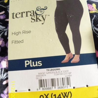 Terra & Sky Floral Leggings Women’s plus size 0X (14W)