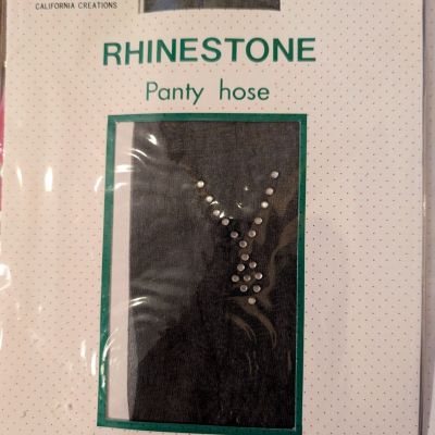 NEW Women's Black Free Size Pantyhose w/ Rhinestone
