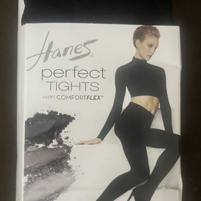 Hanes Women's Tights Control Top Full Waistband Elastic Black Size Small S