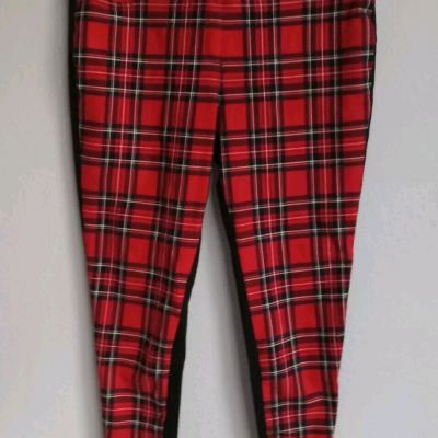 NYGARD Luxe Slims Jegging Red Tartan Plaid Collant Jean Women's Size 18/20