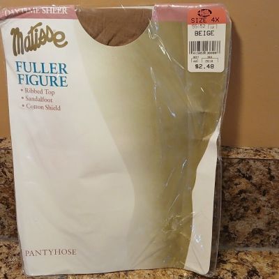 Women's Matisse Fuller Figure Pantyhose Ribbed Top Sandalfoot 4X 5'4