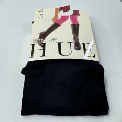 Hue Womens Super Opaque Tights With Control Top Size 1 Black 1 Pair New