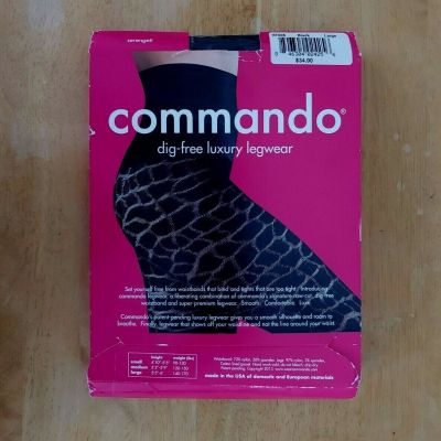 Commando dig-free luxury legwear, Serengeti black, size large tights. Reg $34