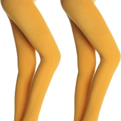 G&Y 2 Pairs Patterned Fleece Lined Tights for Women - 120D Opaque Warm Winter Pa