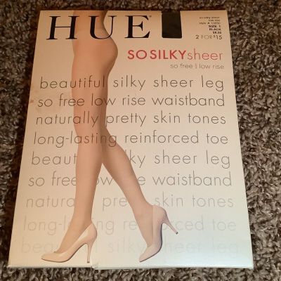 Hue so silky sheer low rise pantyhose, black, size: 1