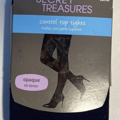 Secret Treasures Control Top Opaque Navy Tights -Women's Size 3 NEW