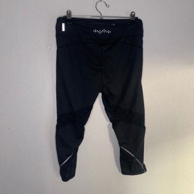Zella Cropped Panel Mesh Pants Leggings Size Back Zipper Pocket