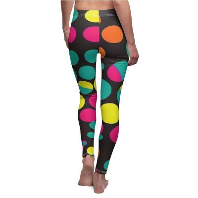 Womens Skinny Casual Leggings All Over Print Psychedelic Polka Dots Colorful