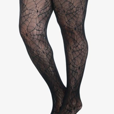 GOTHIC PUNK COSTUME  PLUS SIZE SPIDER WEB FISHNET LACE TIGHTS WITCH 1X/2X  3X/4X