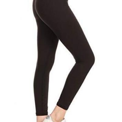 Women's High Waist Workout Leggings Tummy Control Large 7/8 Length Black