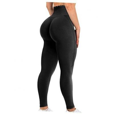 Scrunch Butt Lifting Workout Leggings for Women High Waist Medium 1#-black