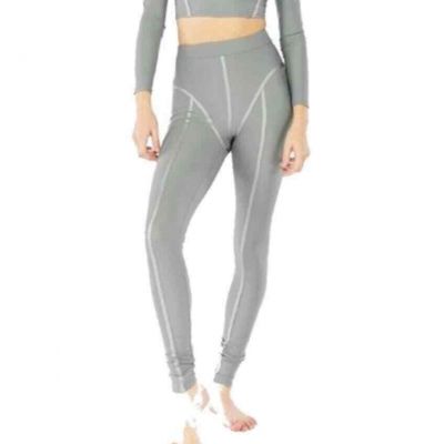ELECTRIC YOGA Oprah Legging In Grey Line Detailing Size Small Pilates Workout
