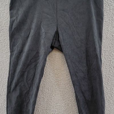 VINCE CAMUTO Plus Coated Faux Leather Leggings Women's 3X Black Pull On Style
