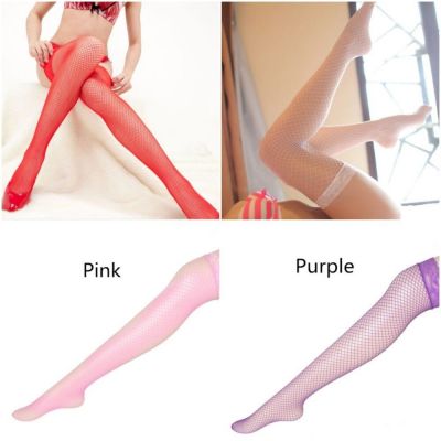 Mult Color Women Pink Sexy Nets Stockings Elastic Lace Top Hollow Fishnet New