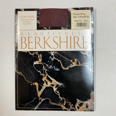Beautifully Berkshire Ultra Sheer Full Control Top Pantyhose Wine Sz 2 Plus Vtg
