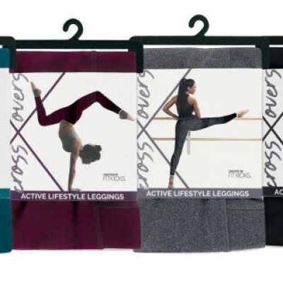 FitKicks Crossovers Active Lifestyle Leggings M 6-8  COMFORT STYLE Orchid