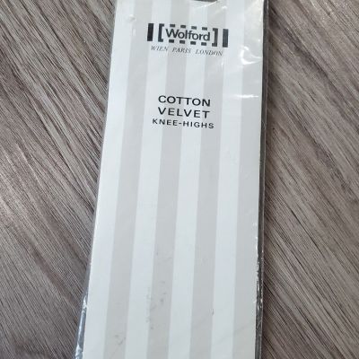 Wolford Cotton Velvet Knee Highs Size Small 5 Coca-Mele Brown