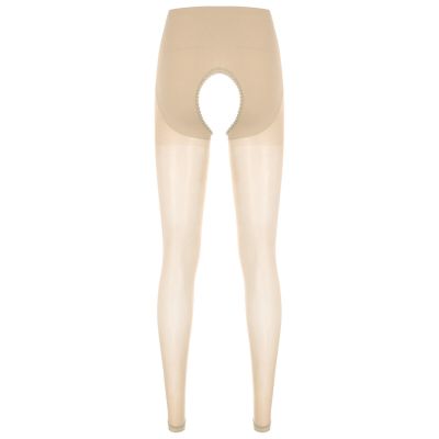 US Womens Sheer Lace Pantyhose See-through Silky Open Crotch Stockings Tights