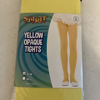 Spirit Halloween Girl's Yellow Opaque Tights Sz: S/M ~Brand New~