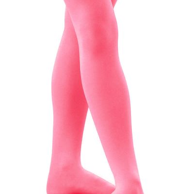 Women's Solid Colored Seamless Dance Costume Opaque Nylon Footed Tights Hosiery