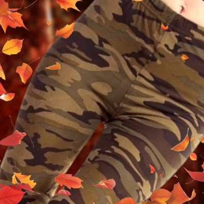 Green Camo Soft Leggings Size Extra Plus Size